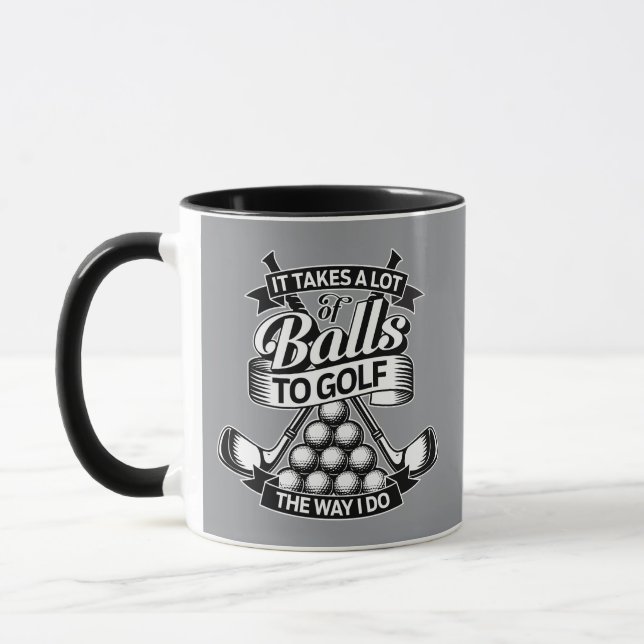 Tar Mycket Bollar - rolig golf Mugg (Vänster)