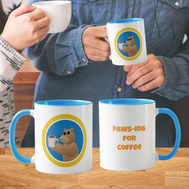 Tar paus för kaffe Söt björn Morgonkaffe skämt Mugg (Skapare uppladdad)