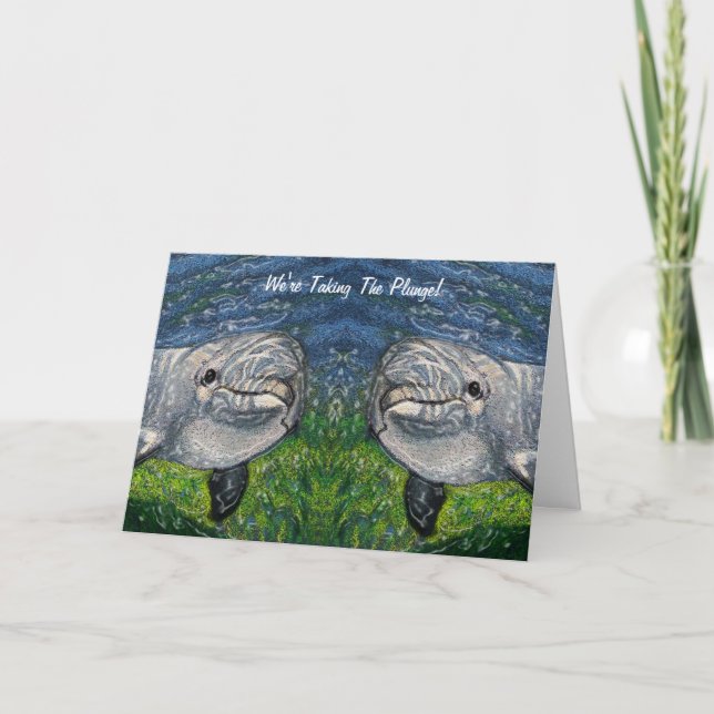 Tar Plungen: Delfiner: Spara Datum, Bröllop Meddelande (Framsida)