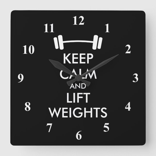 Tar tid på den lugnaa weightliftingväggen för fyrkantig klocka (Framsida)