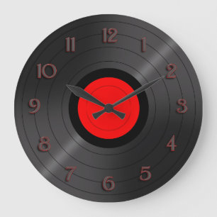 Tar tid på den rekord- väggen för vinylen stor klocka