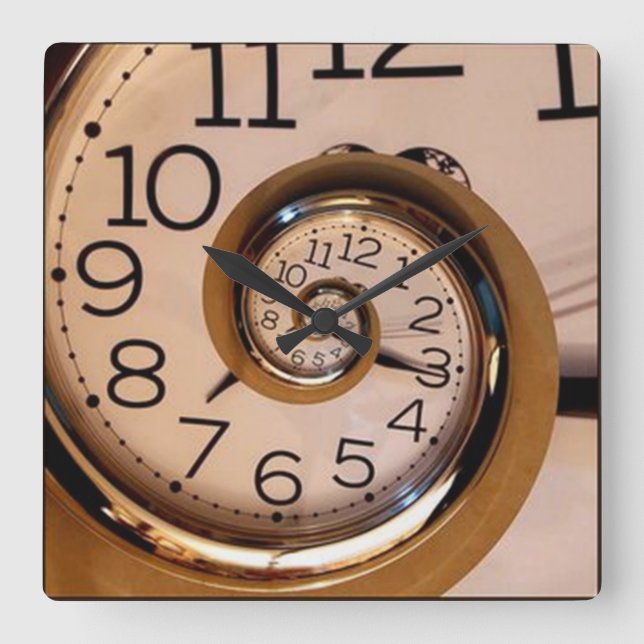 Tar tid på den spiral väggen för klassikern fyrkantig klocka (Framsida)