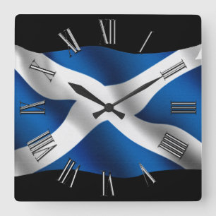 Tar tid på den stolt Scots patriotiska väggen för Fyrkantig Klocka