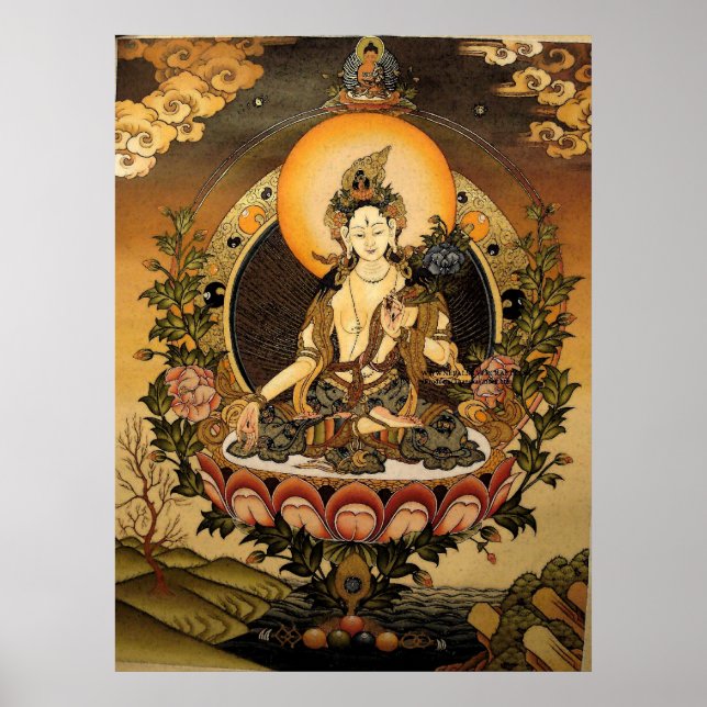 Tara Female Buddha Bodhisattva Jetsun Dolma Poster (Framsidan)