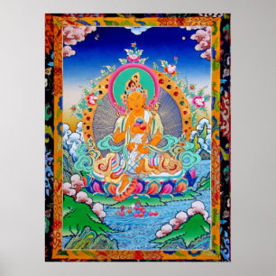 Tara för rikedom för 福慧度母vishet n affisc poster