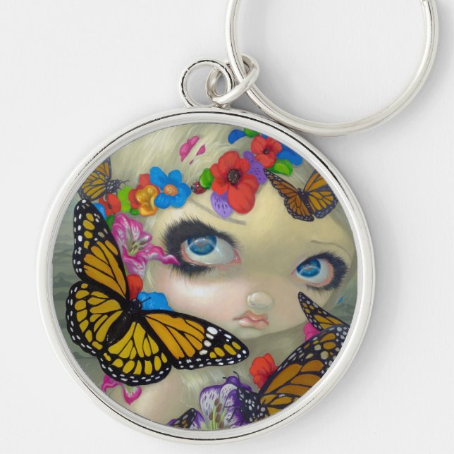"Tara" Keychain Rund Silverfärgad Nyckelring (Framsidan)