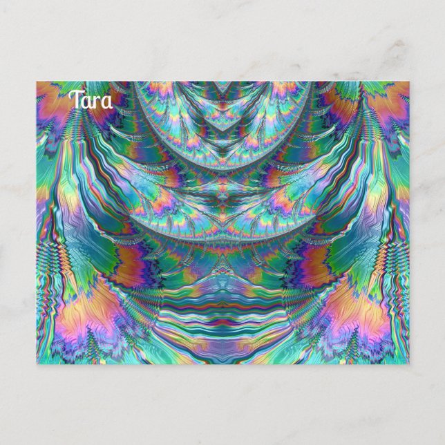 TARA ~ Läckande pasteller ~ 3D fraktaldesign ~ Vykort (Framsida)