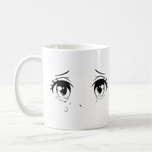 Tårande Anime-ögon Mugg – Estetisk Sorglig Design
