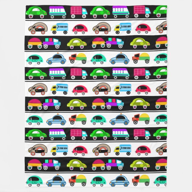 Tårande bilar fleecefilt (Framsidan)