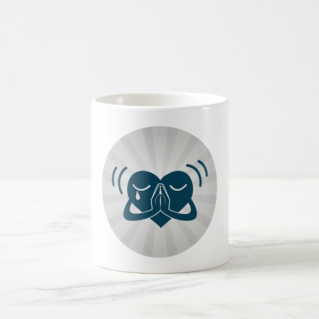 Tårande bönebönhjärt Minimal andlig Kaffemugg (Skapare uppladdad)