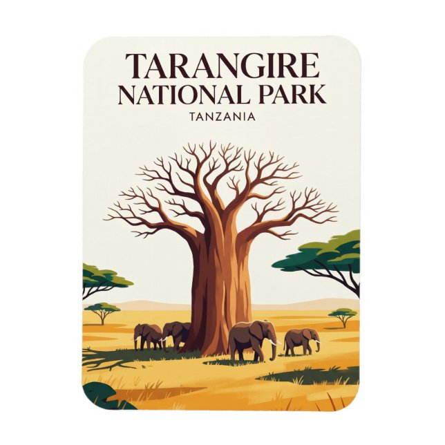 Tarangire nationalpark Tanzania Magnet (Vertikal)