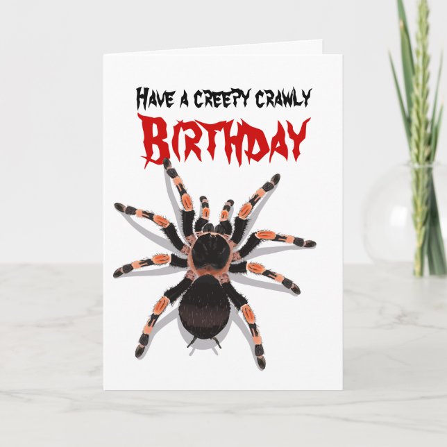 Tarantula Birthday Card Kort (Framsida)