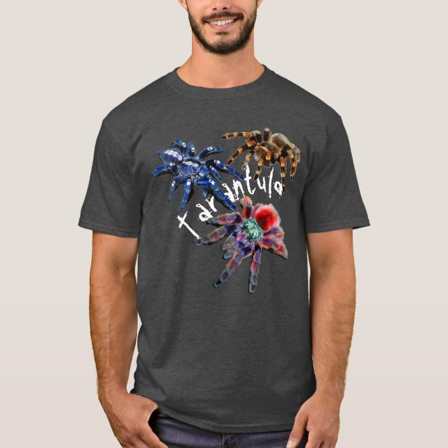 Tarantula blue/red/orange/svart tarantula spinder  t shirt (Framsida)