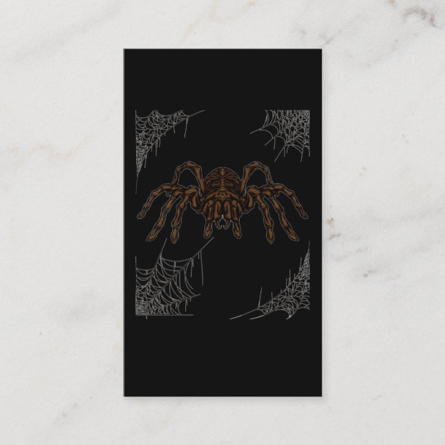 Tarantula Cobwebs Spider Halloween Visitkort (Framsida)