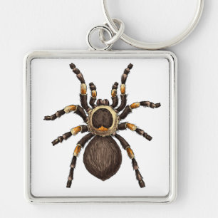 Tarantula Fyrkantig Silverfärgad Nyckelring