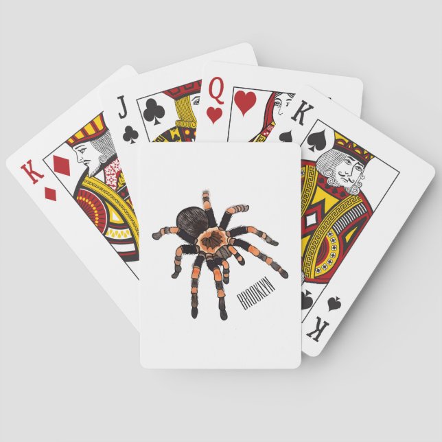 Tarantula-illustration av tecknaden casinokort (Baksidan)