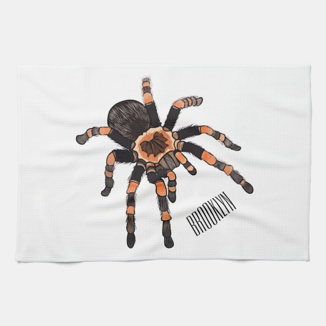 Tarantula-illustration av tecknaden kökshandduk (Horisontell)