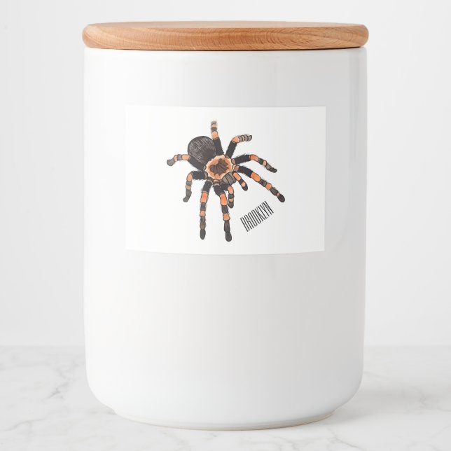 Tarantula-illustration av tecknaden mat etiketter (Framsida)