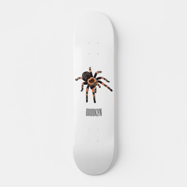 Tarantula-illustration av tecknaden mini skateboard bräda 18,5 cm (Framsida)