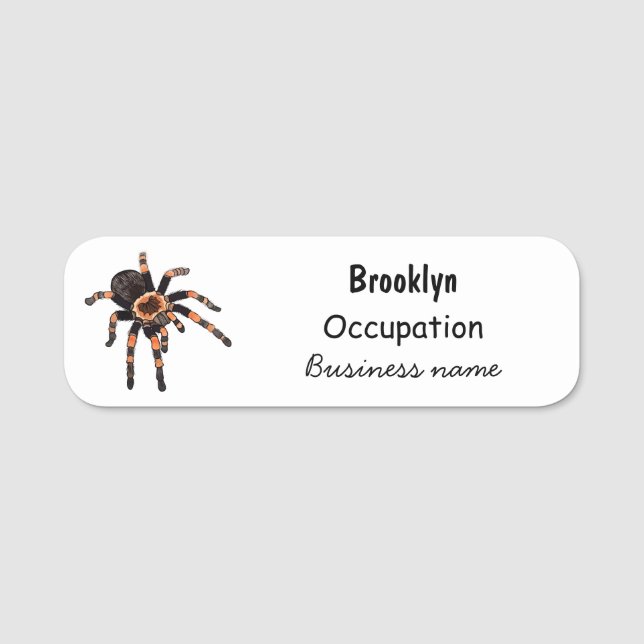 Tarantula-illustration av tecknaden namnbricka (Framsida)