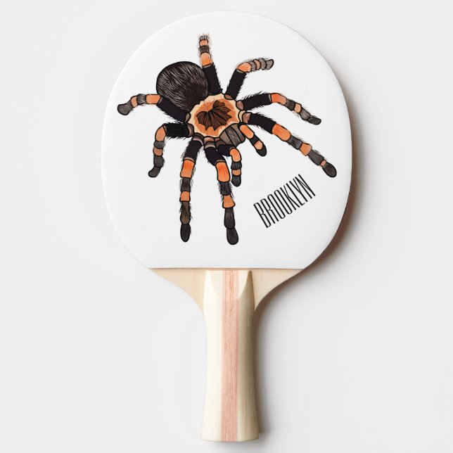 Tarantula-illustration av tecknaden pingisracket (Framsidan)