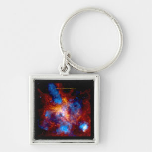 Tarantula Nebula Fyrkantig Silverfärgad Nyckelring