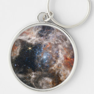 Tarantula Nebula Image från JWST Flaska-öppnare Rund Silverfärgad Nyckelring