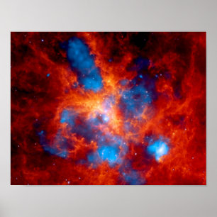 Tarantula-nebulosan färgrik infraröd rymdfoto poster