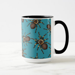 Tarantula på blå mugg