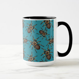 Tarantula på blå mugg