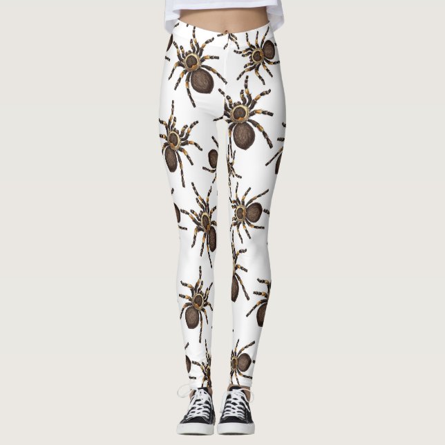 Tarantula på vitt leggings (Framsida)