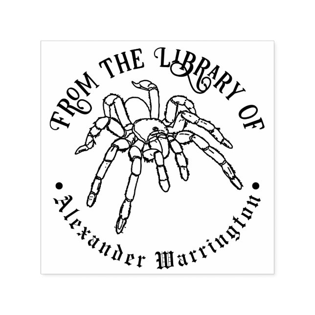 Tarantula Spider #2 Goth Bibliotek Bok Namn Självfärgande Stämpel (Design)