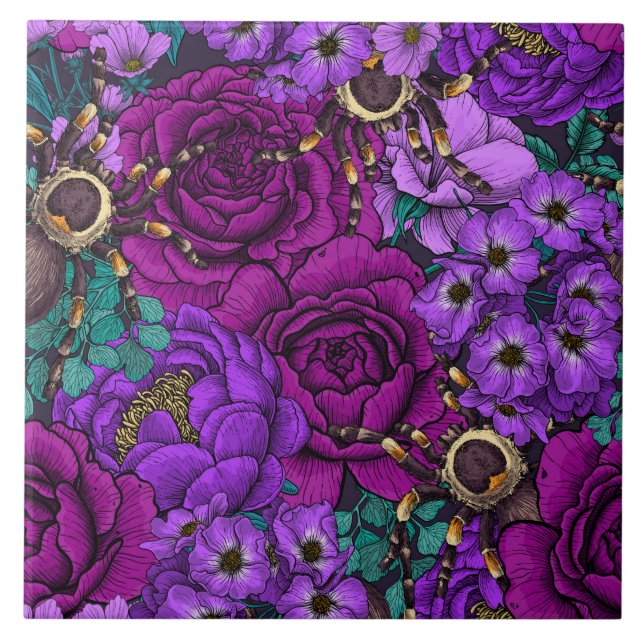 Tarantula-trädgård 3 kakelplatta (Framsidan)