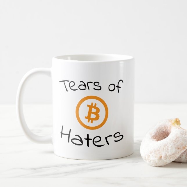 Tårar av Bitcoin Haters Funny BTC Kaffemugg (Med munk)