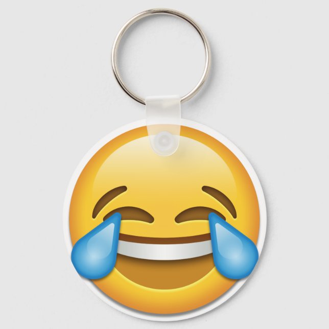 Tårar av Joy emoji roligt Nyckelring (Framsida)
