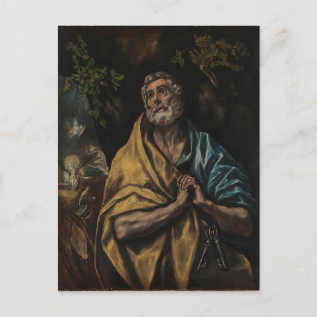 Tårar av St. Peter, Fine Art El Greco Vykort (Framsida)