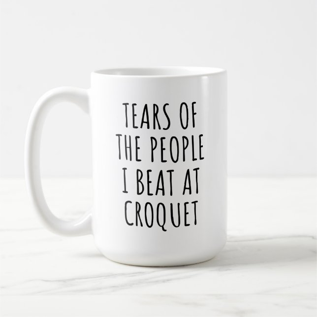 Tårar från människor jag slog i krocket-humor kaffemugg (Vänster)