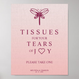 Tårar Joy for Bröllop med Burgundy Dragonflay Poster