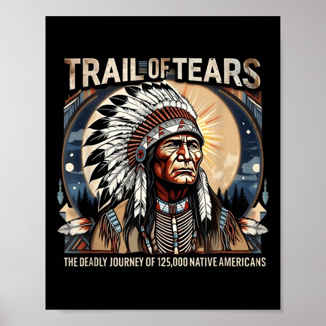 Tårar Memorial Native American Poster (Framsidan)