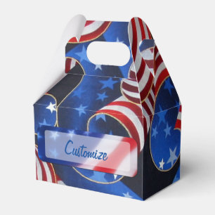 Tårar & Rand Patriotic Curls Gable Favor Box Presentaskar