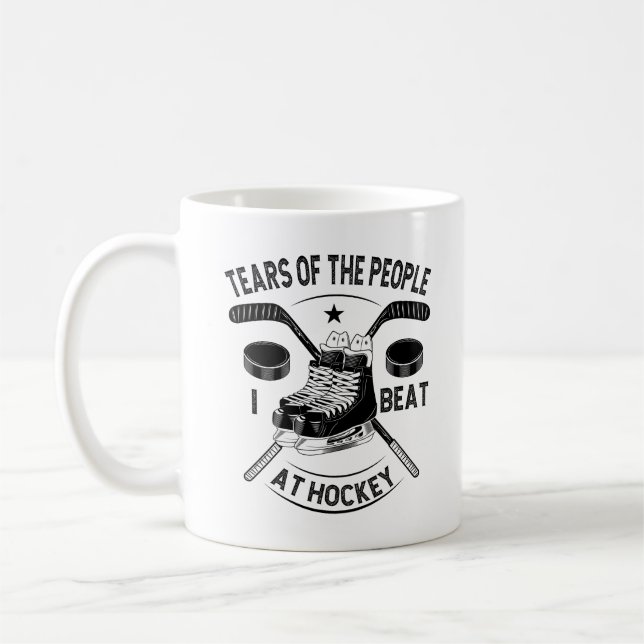Tårar till folk jag beat i Hockey, Hockey Gift Kaffemugg (Vänster)