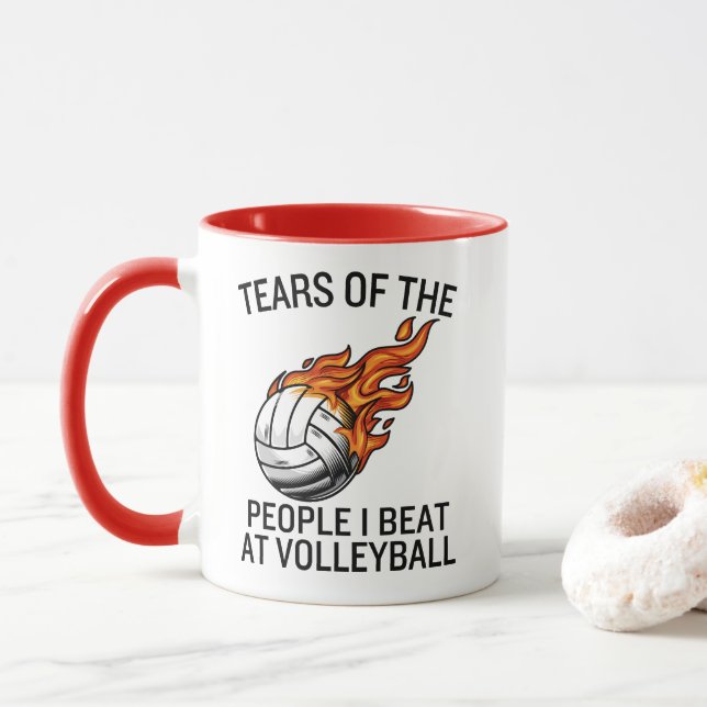 Tårar till folk jag beat på Volleyball Funny Mugg (Med munk)