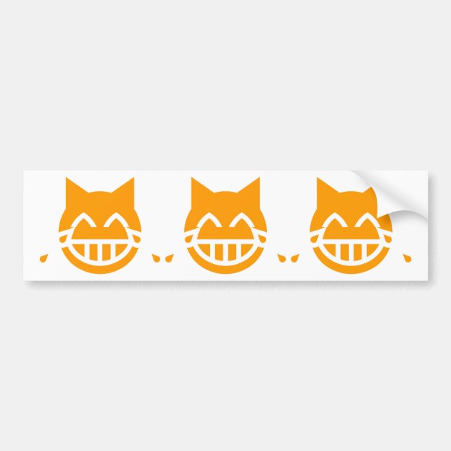 Tårar till Joy Emoji Cat Bildekal (Framsidan)
