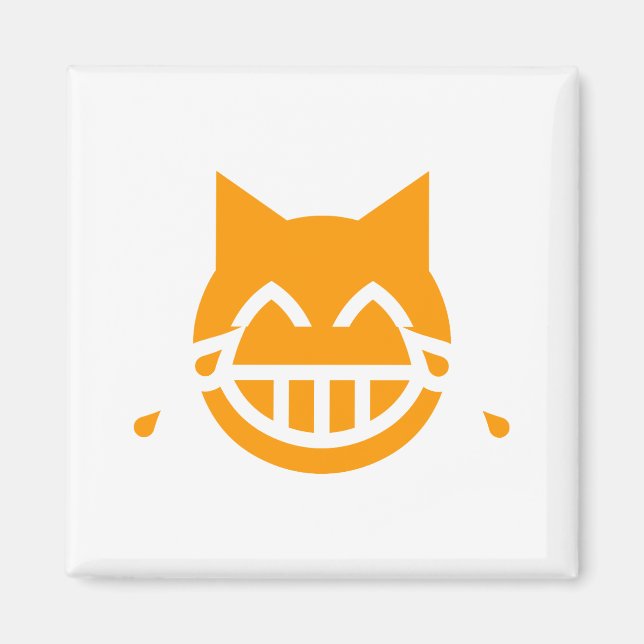 Tårar till Joy Emoji Cat Magnet (Framsidan)