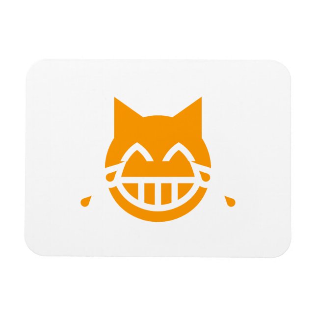 Tårar till Joy Emoji Cat Magnet (Horisontell)