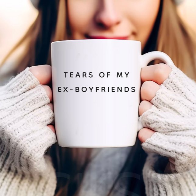 Tårar till min Ex-Boykompis | Funny Typografi Två-Tonad Mugg (Skapare uppladdad)