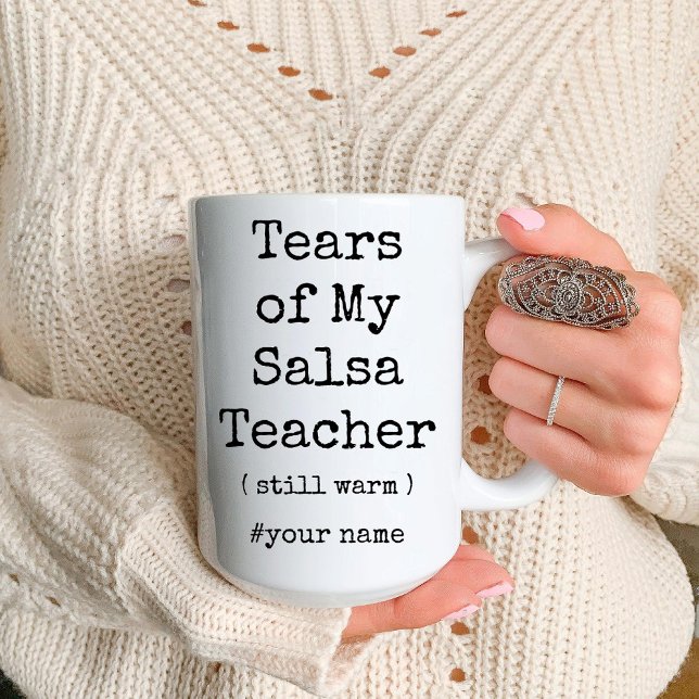 Tårar till min Salsa Dance Teacher är fortfarande  Två-Tonad Mugg (Tears of My Salsa Dance Teacher Still Warm Funny Two-Tone Coffee Mug)