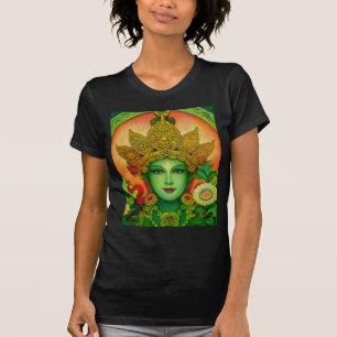 Taras för gudinna grön T-tröja för ansikte T-shirt