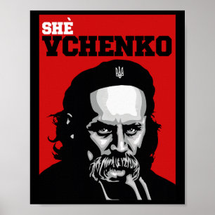 Taras Sjevtjenko Hon Vchenko Ukraina Tröja Ukraini Poster
