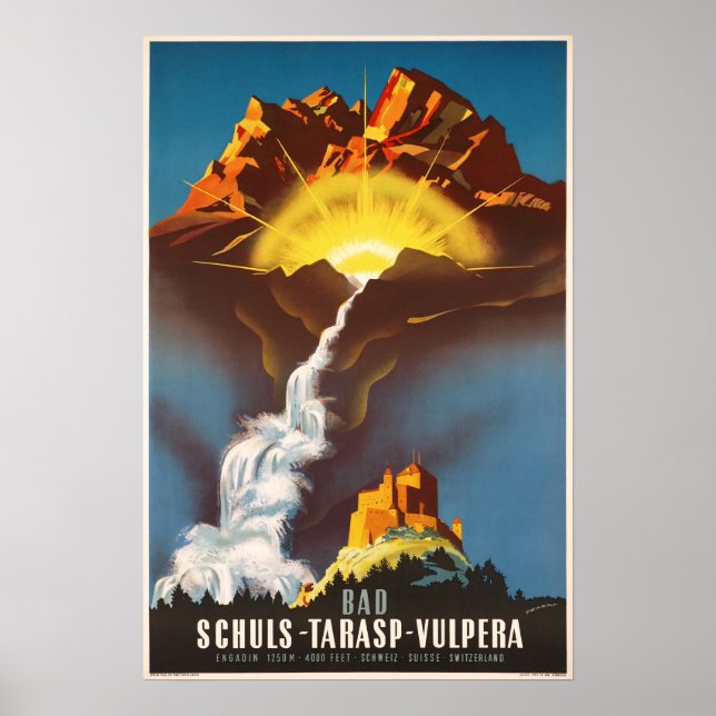 Tarasp, Schweiz, reseaffisch Poster (Framsidan)